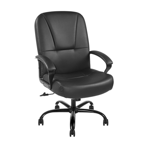 High back, bonded leather office chair